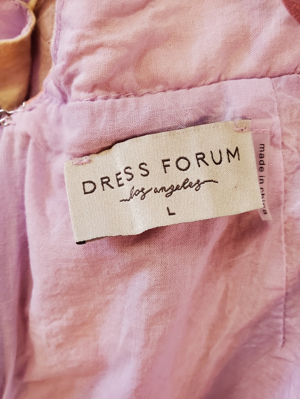 Dress Forum LA Ally Plaid Maxi Dress Lavender Coral Tie-back Front Slit Lined - Picture 2 of 16